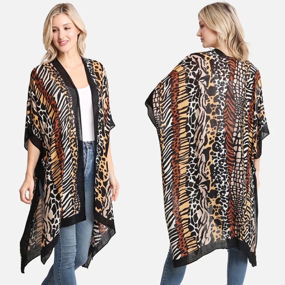 Mixed Animal Print Pattern Cover Up - Picture 1 of 2